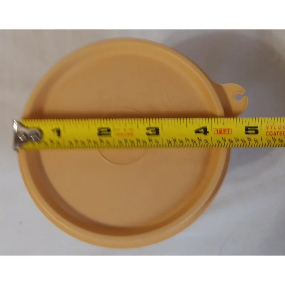 Vintage Tupperware  250-19 Storage Container Clear With‎ Beige Lid 215-86 READ